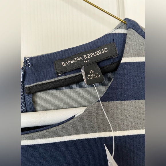 BR size 0 tank dress in blue and gray stripe, NWT - Picture 4 of 8